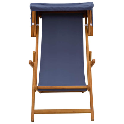 Deck Chair 3 Position Solid Eucalyptus Wood Blue