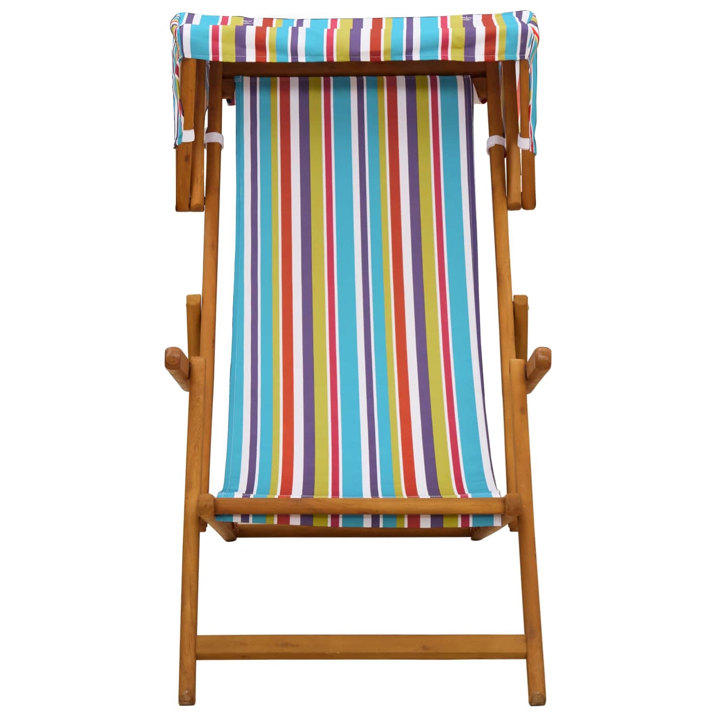 Deck Chair 3 Position Solid Eucalyptus Wood Multicolour