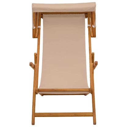 Deck Chair 3 Position Solid Eucalyptus Wood Taupe