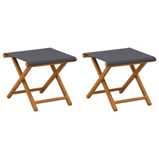 Deck Chair 2 pcs Solid Eucalyptus Wood Grey