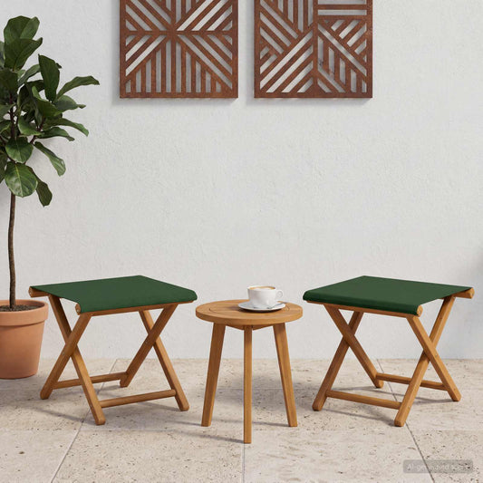 Deck Chair 2 pcs Solid Eucalyptus Wood Green