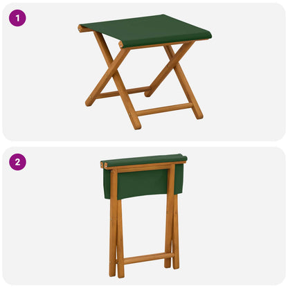 Deck Chair 2 pcs Solid Eucalyptus Wood Green