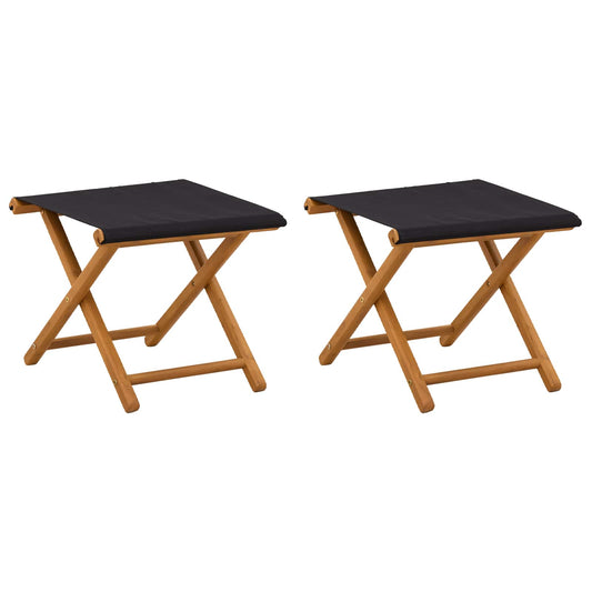 Deck Chair 2 pcs Solid Eucalyptus Wood Black