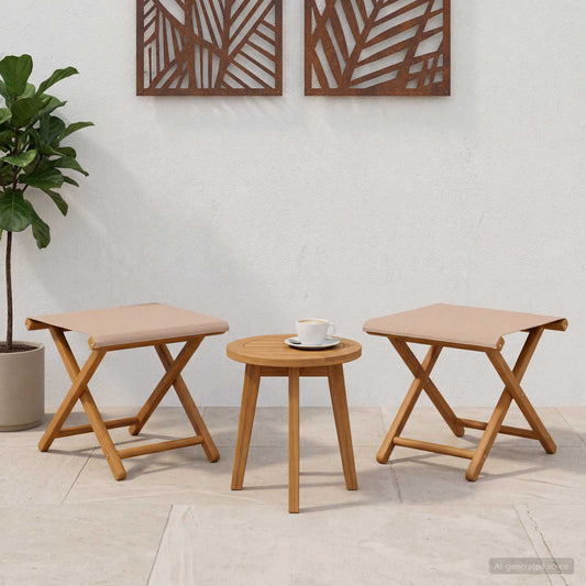 Deck Chair 2 pcs Solid Eucalyptus Wood Taupe