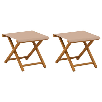 Deck Chair 2 pcs Solid Eucalyptus Wood Taupe