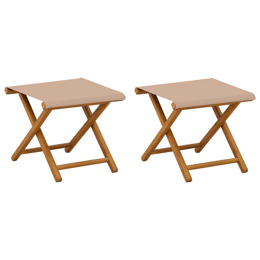 Deck Chair 2 pcs Solid Eucalyptus Wood Taupe