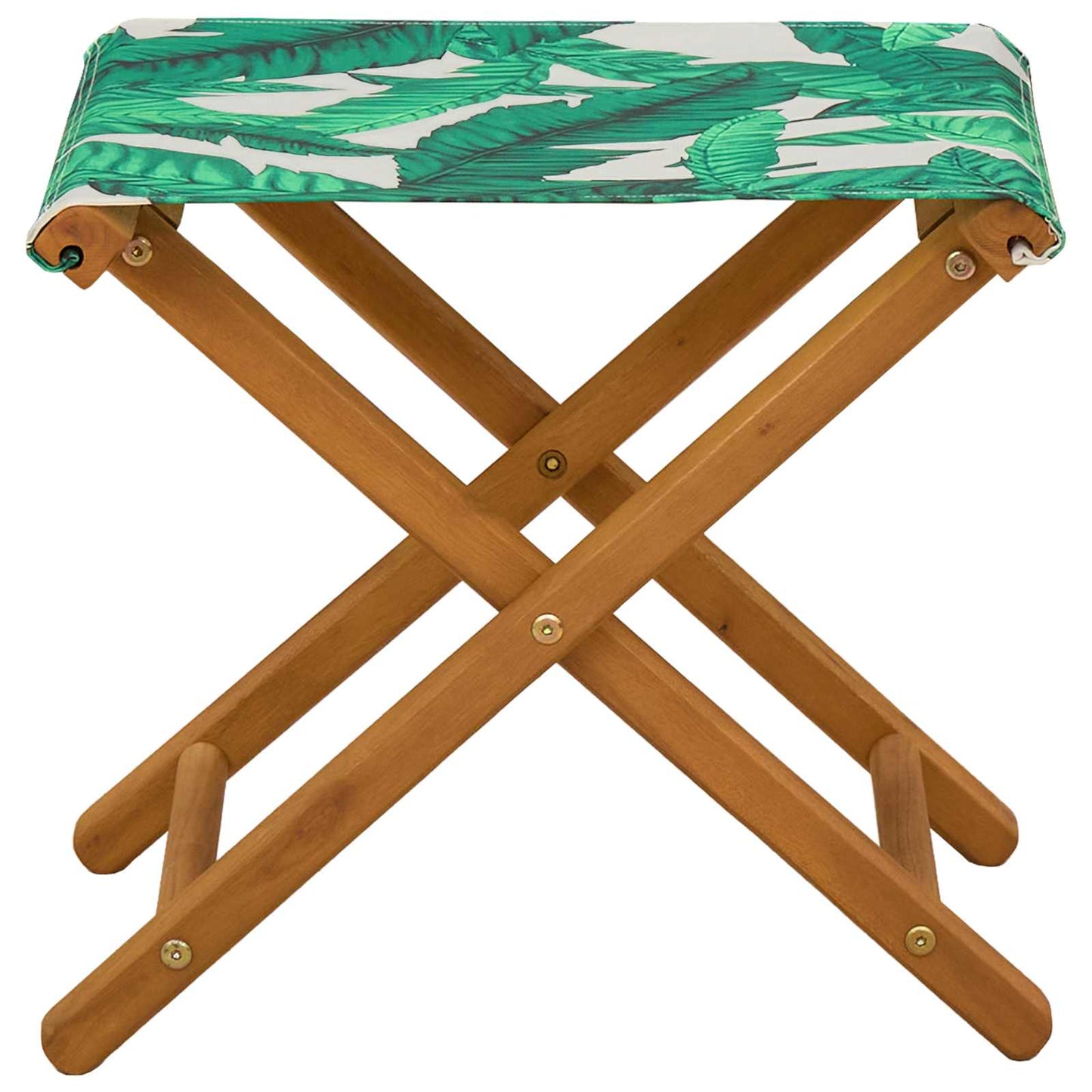 Deck Chair 2 pcs Solid Eucalyptus Wood Leaf Pattern