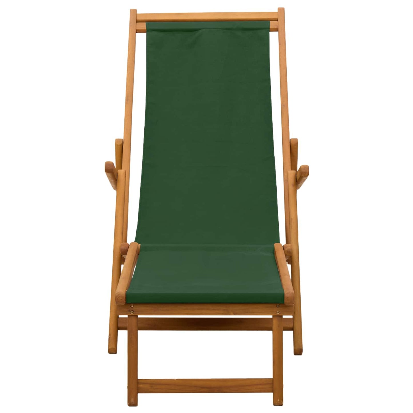 Folding Sun Lounger 3 Position Solid Eucalyptus Wood Green