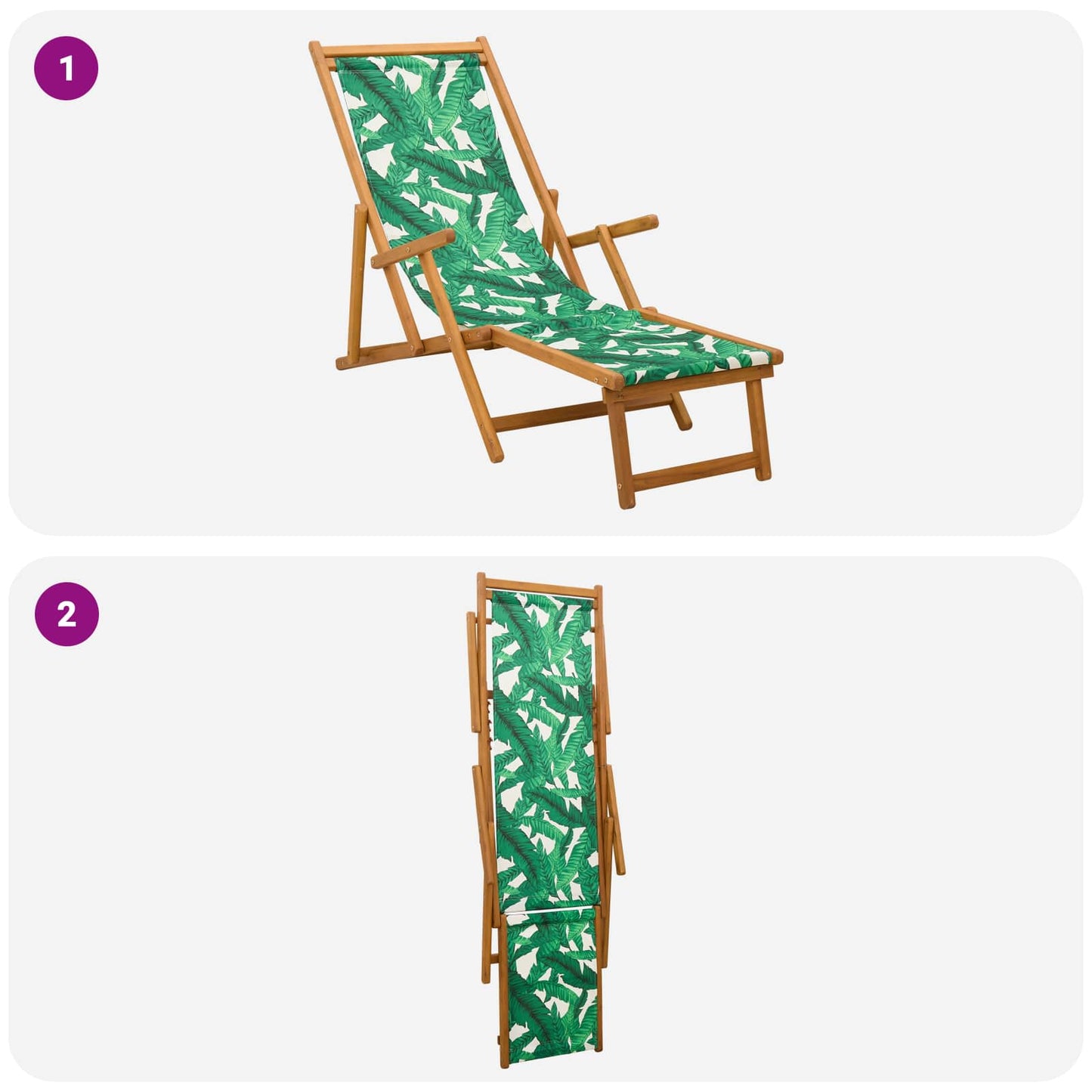 Folding Sun Lounger 3 Position Solid Eucalyptus Wood