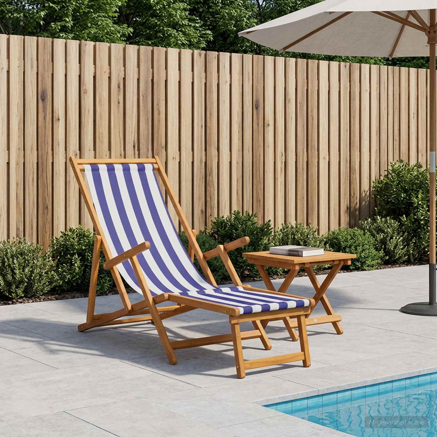 Folding Sun Lounger 3 Position Solid Eucalyptus Wood