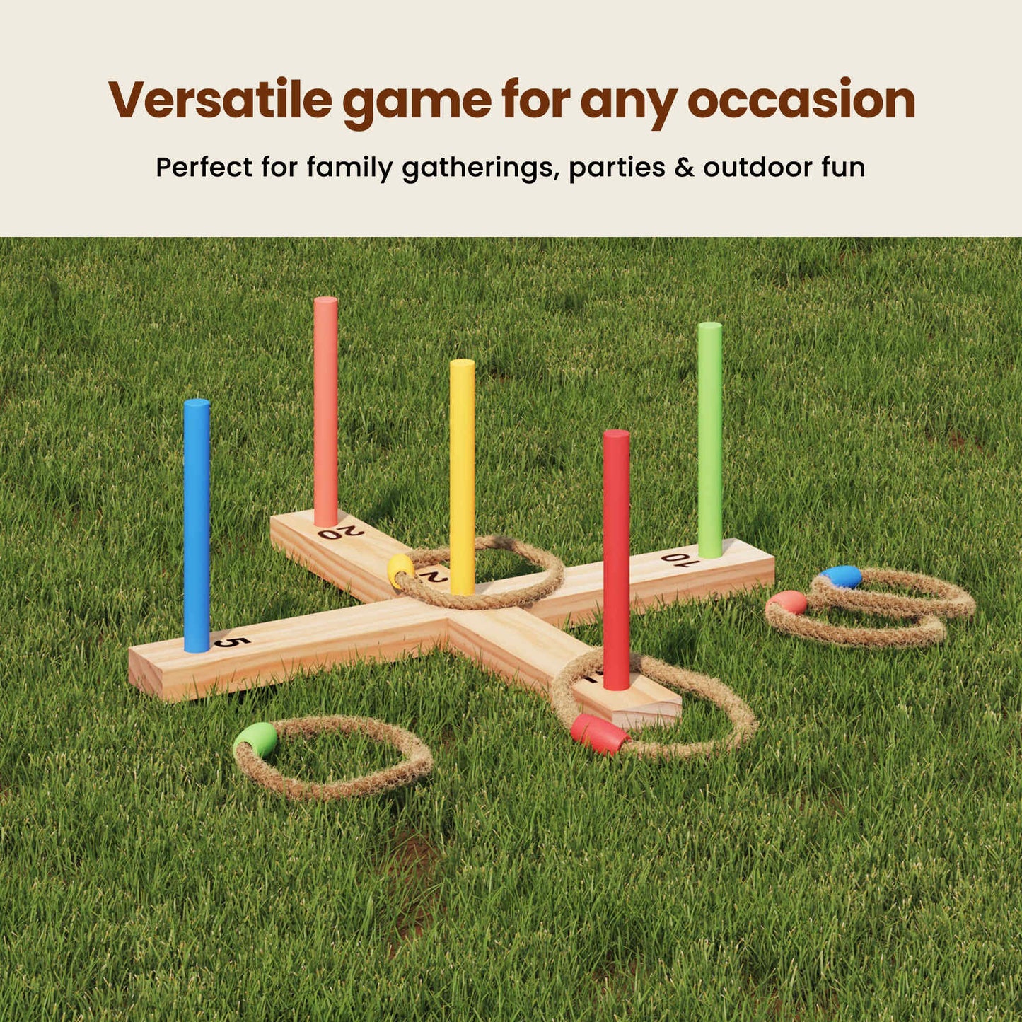 Ring Toss Game Set Multicolour 41 x 41 x 16 cm Solid Pine Wood