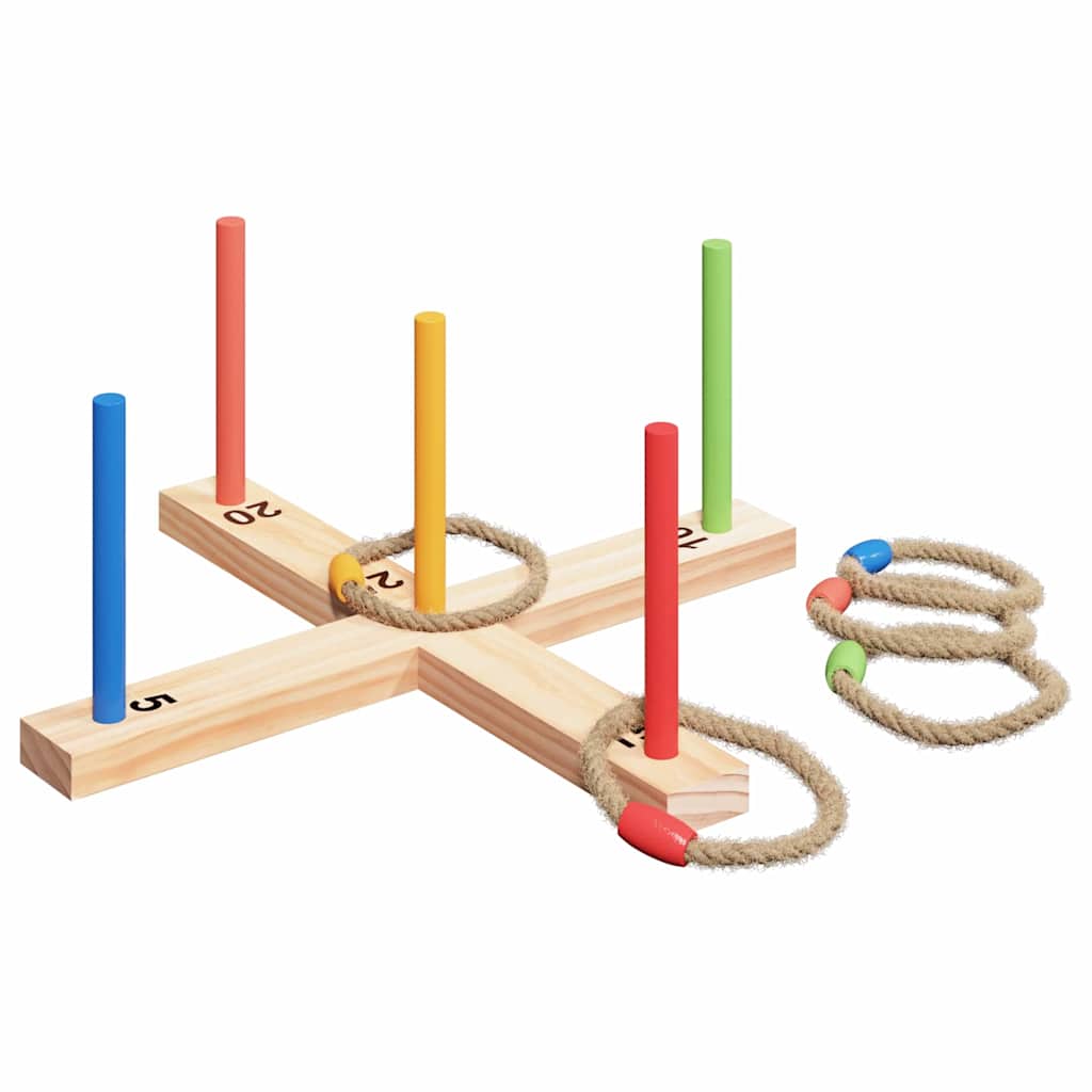 Ring Toss Game Set Multicolour 41 x 41 x 16 cm Solid Pine Wood