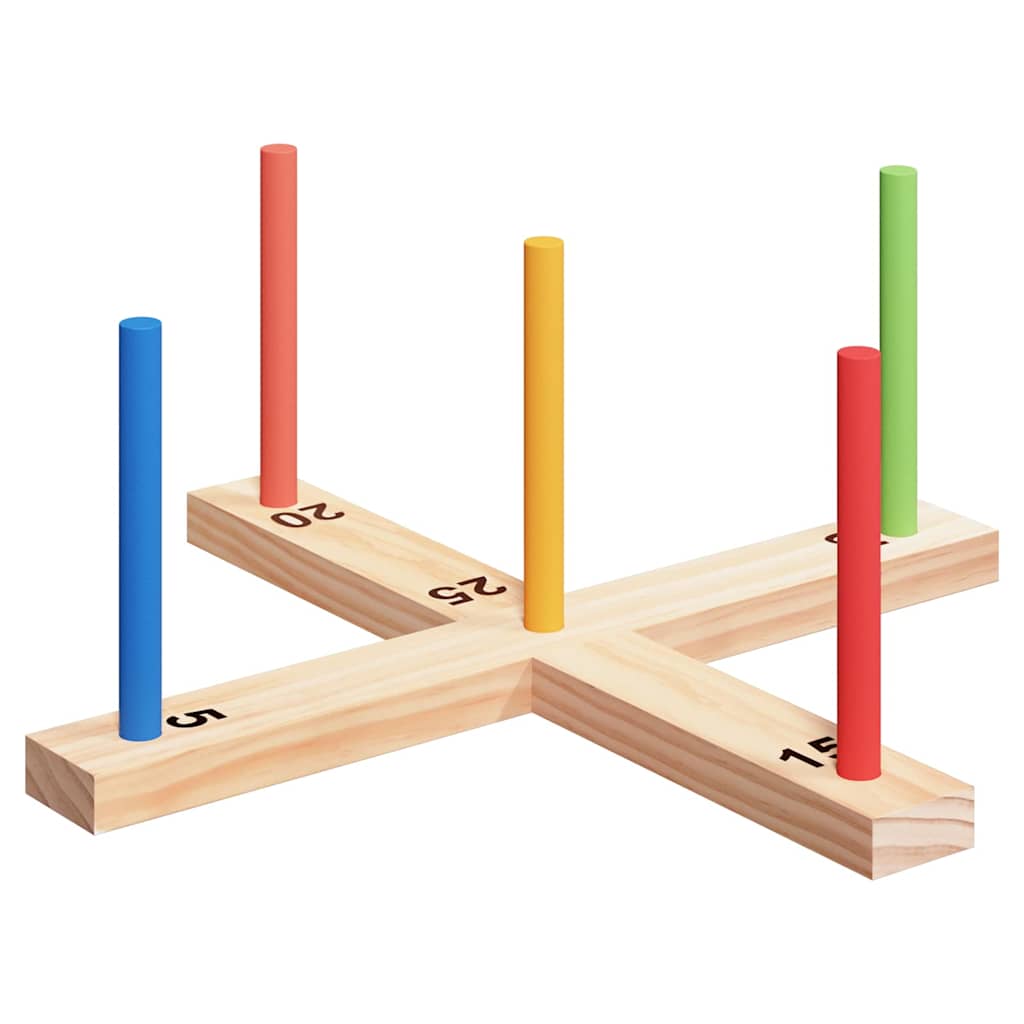 Ring Toss Game Set Multicolour 41 x 41 x 16 cm Solid Pine Wood