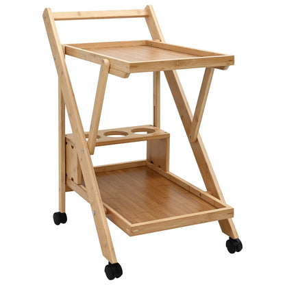 Kitchen Trolley with Wheels Light Brown 65 x 40.5 x 76.5 cm