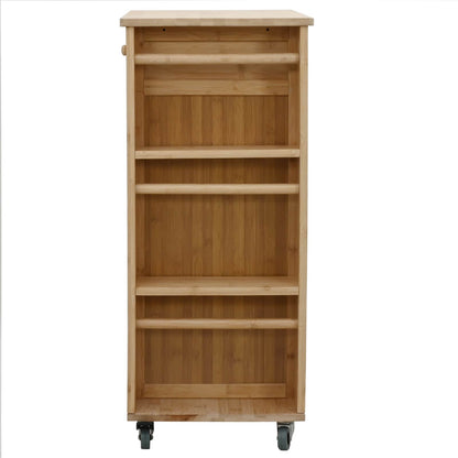 Kitchen Trolley with Wheels Natural 47.5 x 36 x 83 cm Bamboo