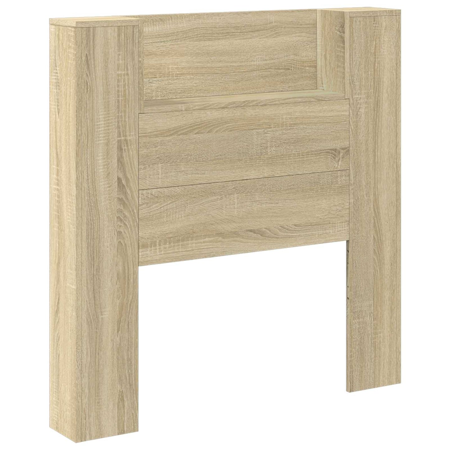Storage Headboard with LED Sonoma Oak Engineered Wood