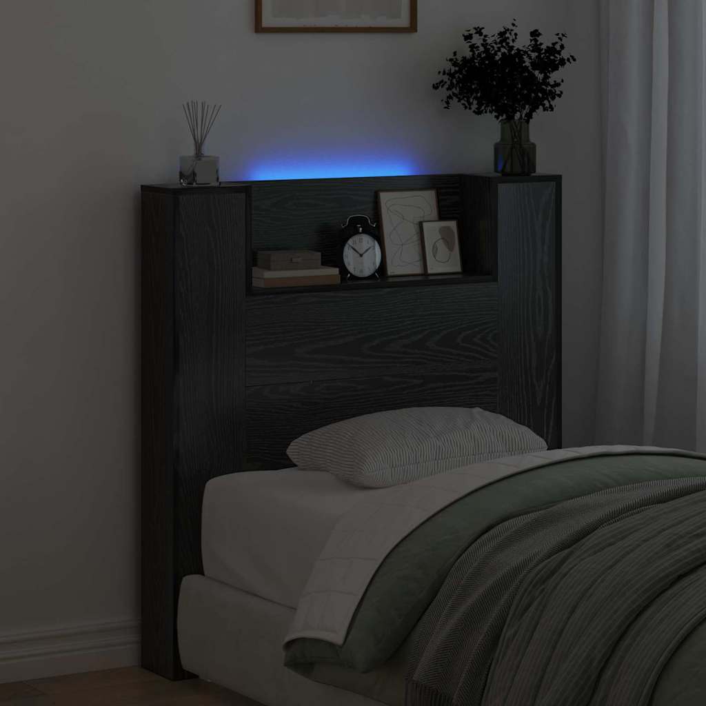 Headboard Black Oak Engineered Wood