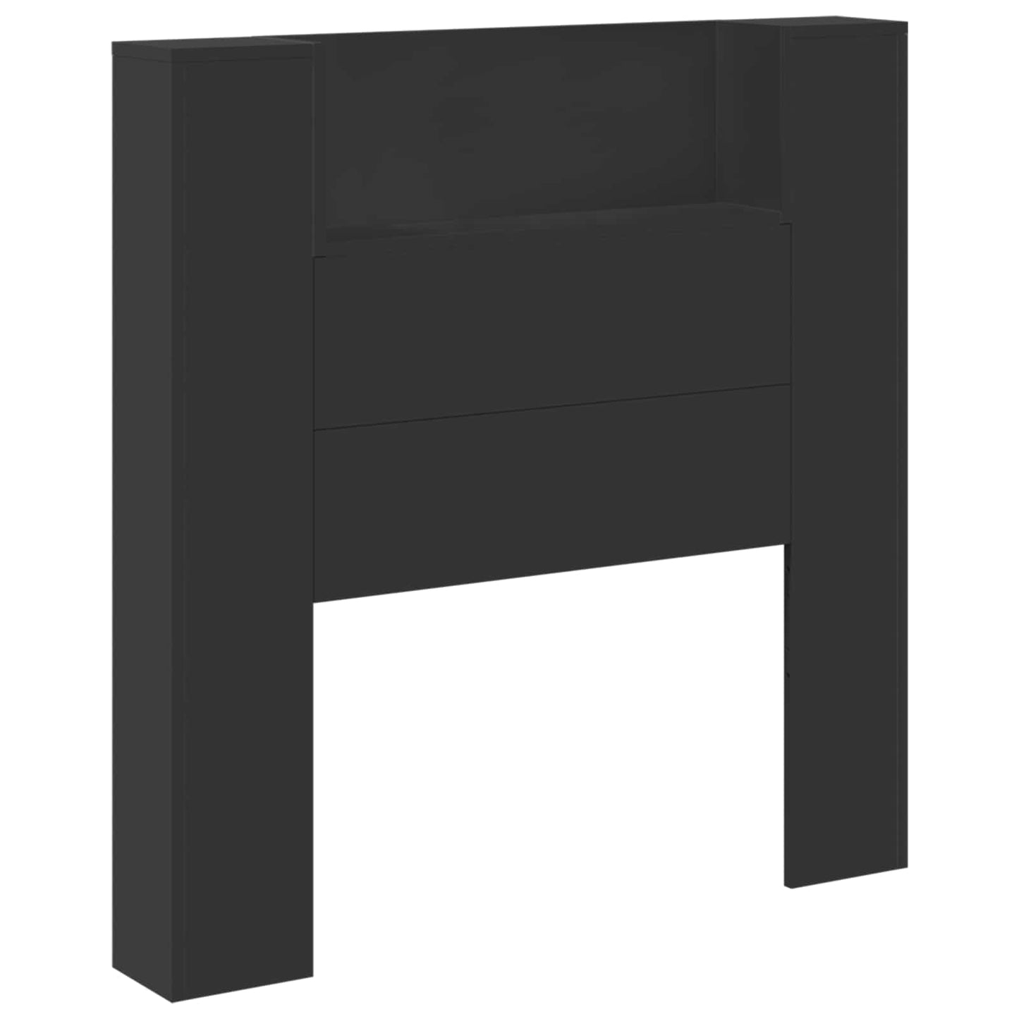 Headboard Black Engineered Wood
