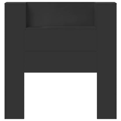Headboard Black Engineered Wood