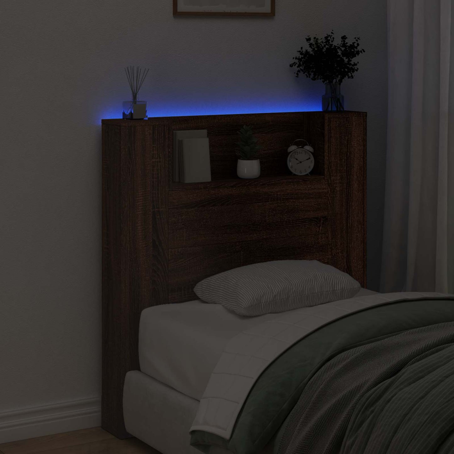 Headboard Brown Oak Engineered Wood