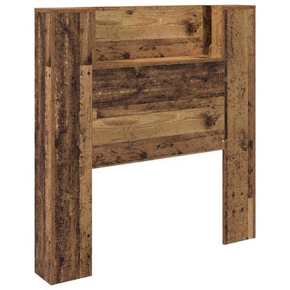 Storage Headboard with LED Old Wood Engineered Wood