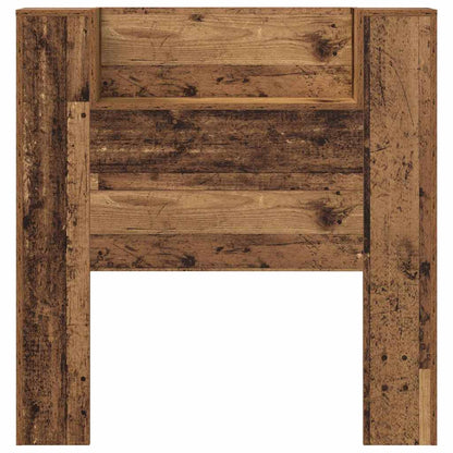 Storage Headboard with LED Old Wood Engineered Wood