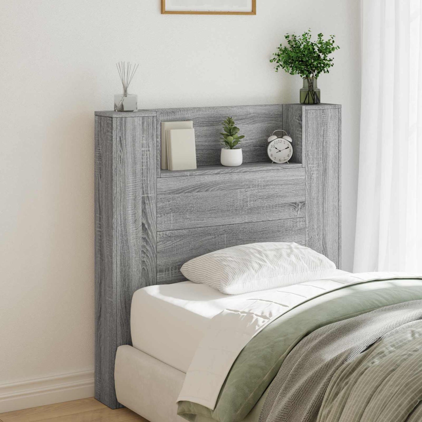 Headboard Grey Sonoma Engineered Wood