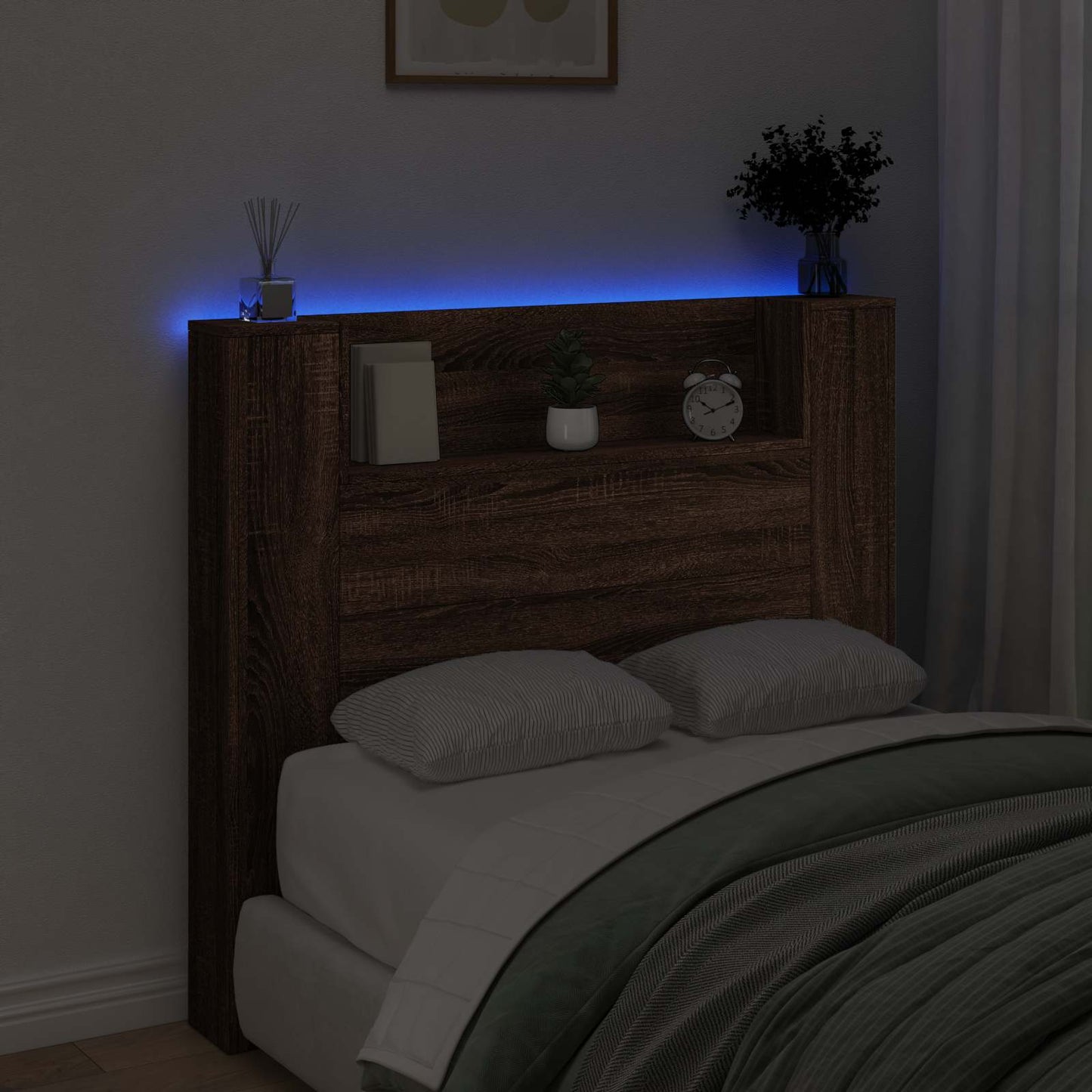Headboard Brown Oak Engineered Wood
