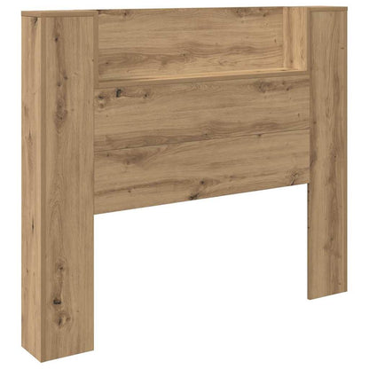 Storage Headboard with LED Artisan Oak Engineered Wood