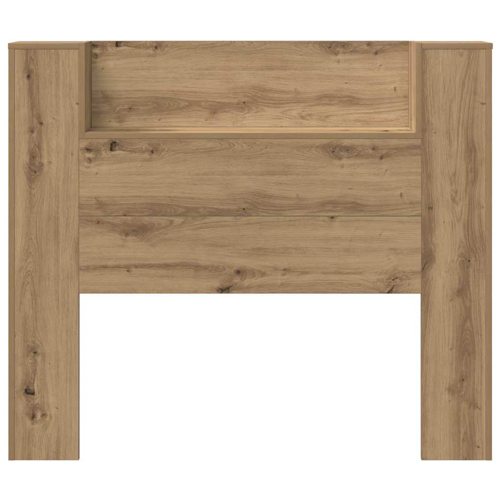 Storage Headboard with LED Artisan Oak Engineered Wood