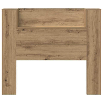 Storage Headboard with LED Artisan Oak Engineered Wood