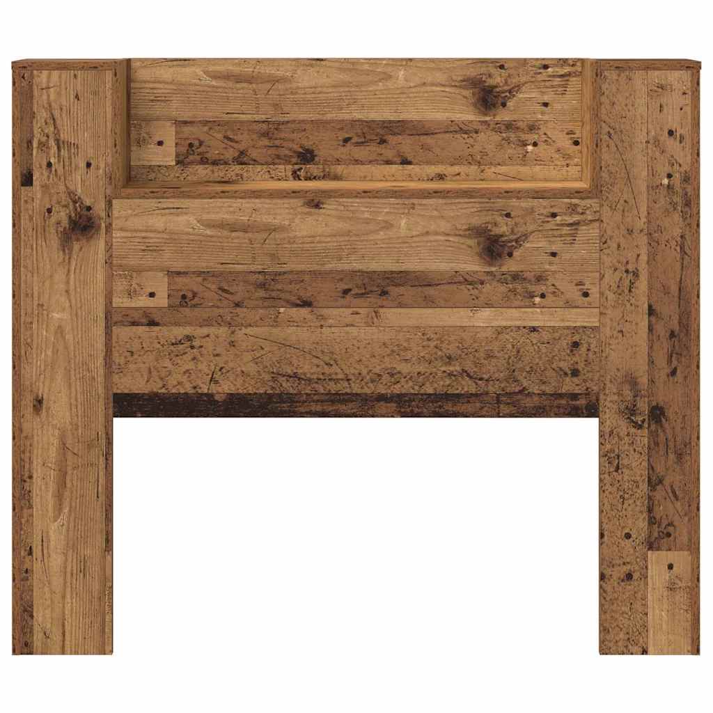 Storage Headboard with LED Old Wood Engineered Wood