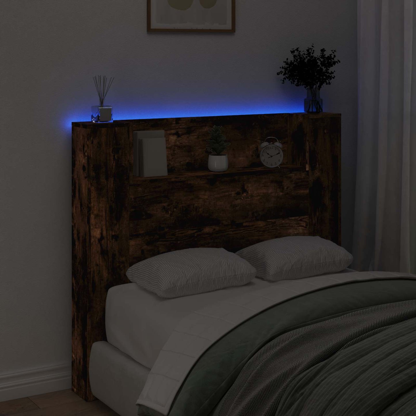 Headboard Smoked Oak Engineered Wood