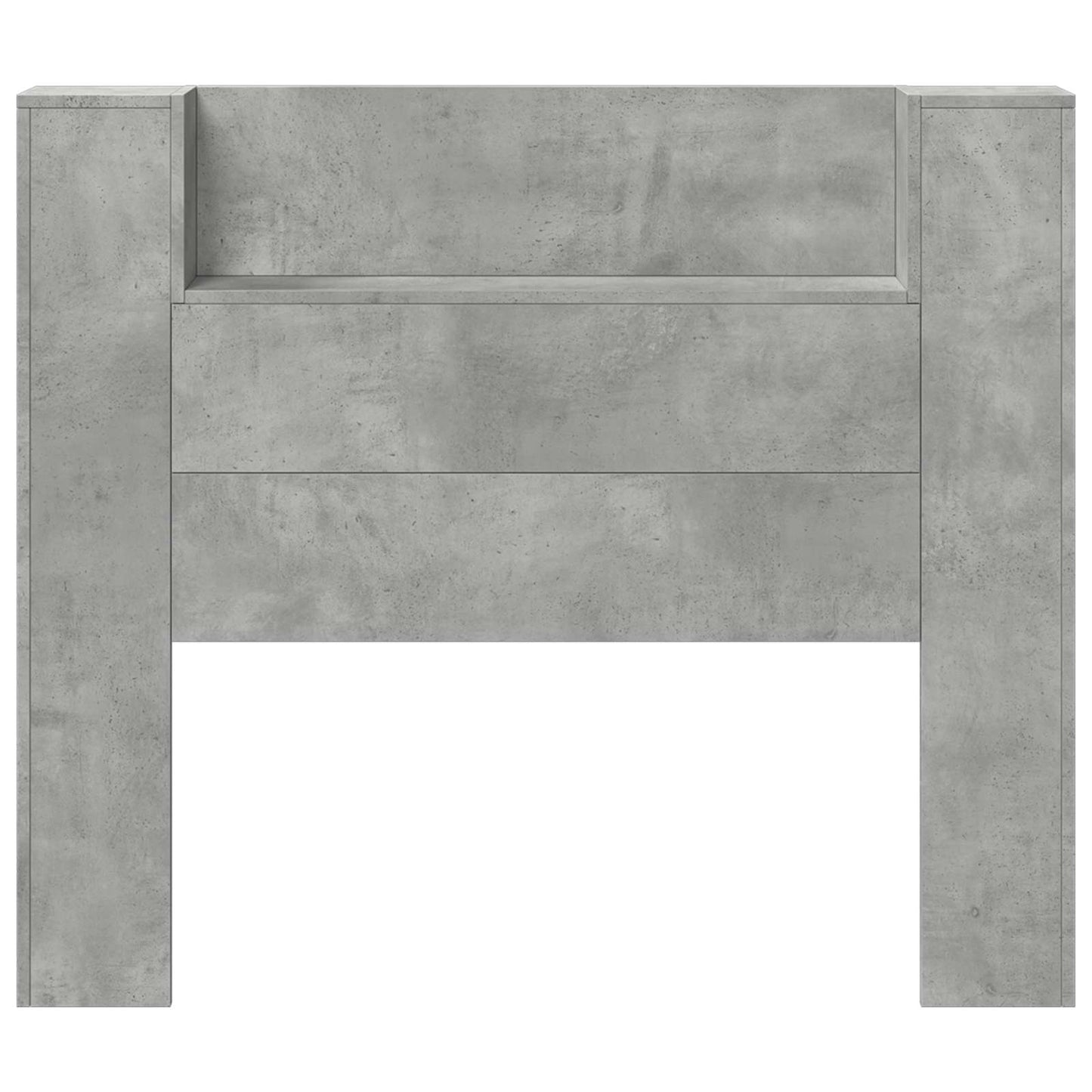 Storage Headboard with LED Concrete Grey Engineered Wood