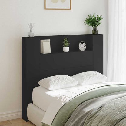 Headboard Black Engineered Wood