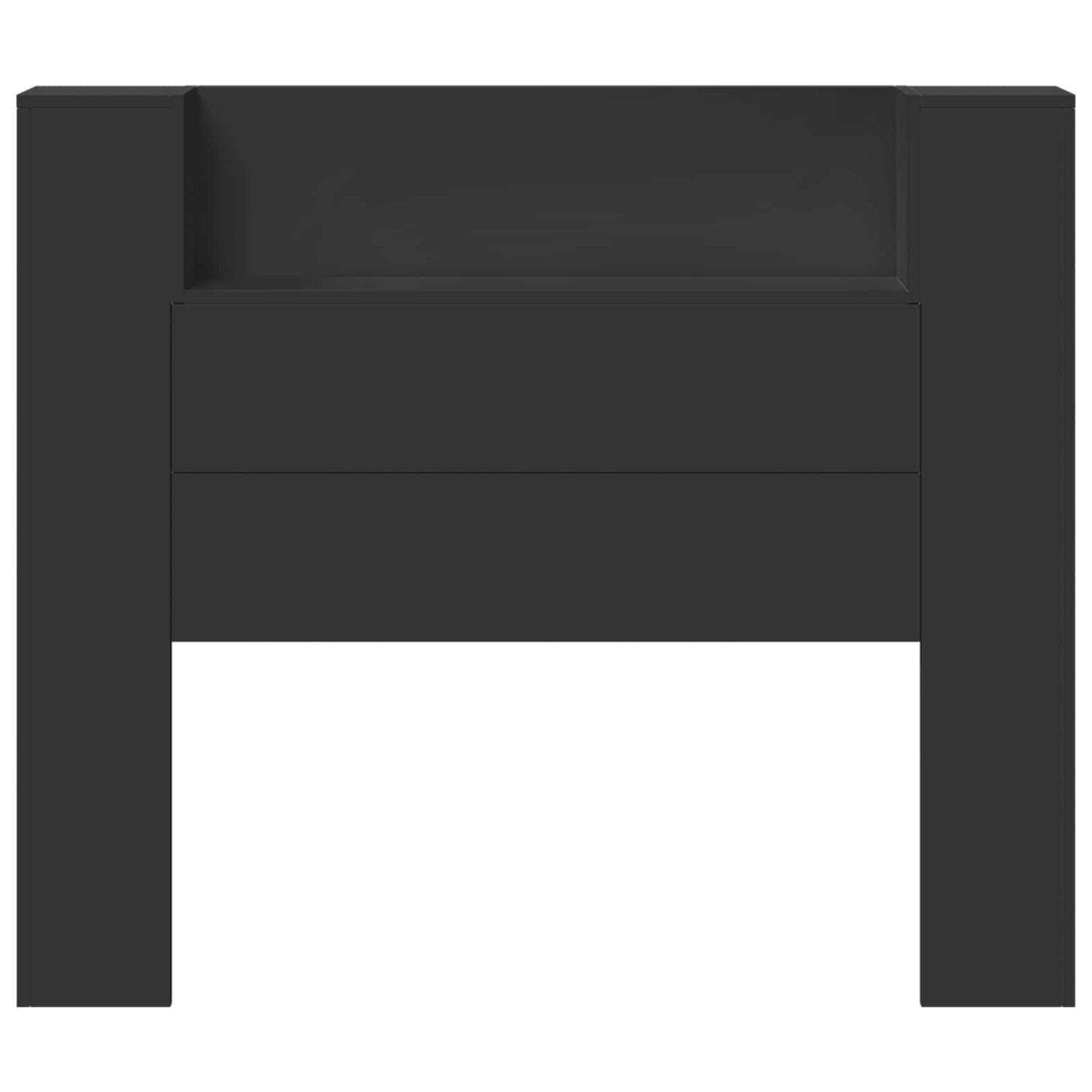 Headboard Black Engineered Wood