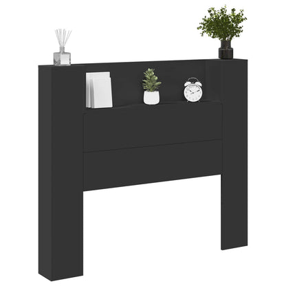 Headboard Black Engineered Wood