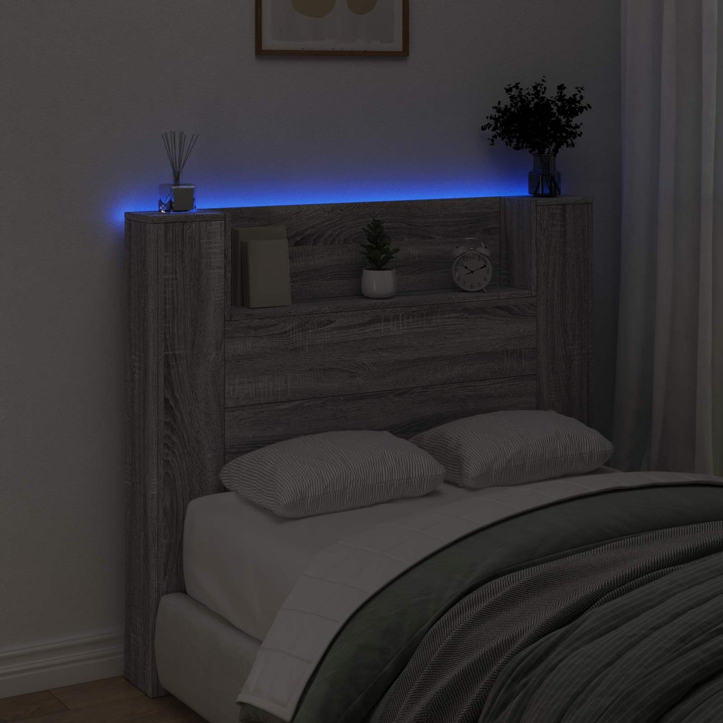 Headboard Grey Sonoma Engineered Wood