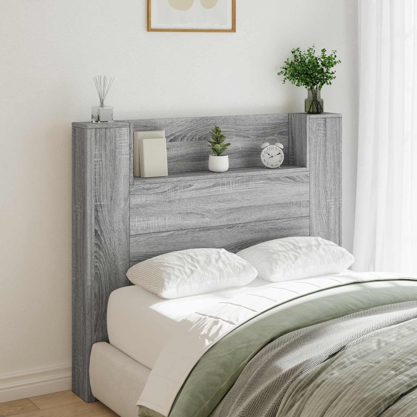 Headboard Grey Sonoma Engineered Wood