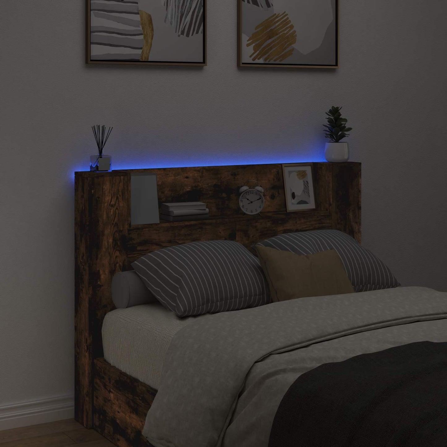 Headboard Smoked Oak Engineered Wood