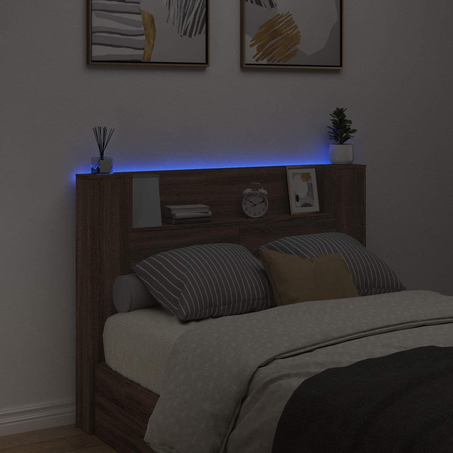 Headboard Brown Oak Engineered Wood