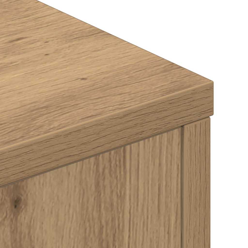 Storage Headboard with LED Artisan Oak Engineered Wood