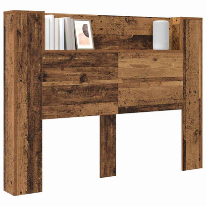 Storage Headboard with LED Old Wood Engineered Wood
