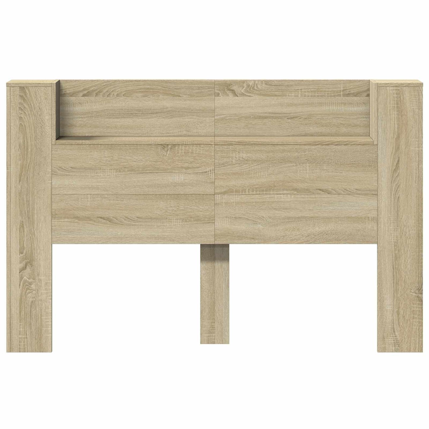 Storage Headboard with LED Sonoma Oak Engineered Wood