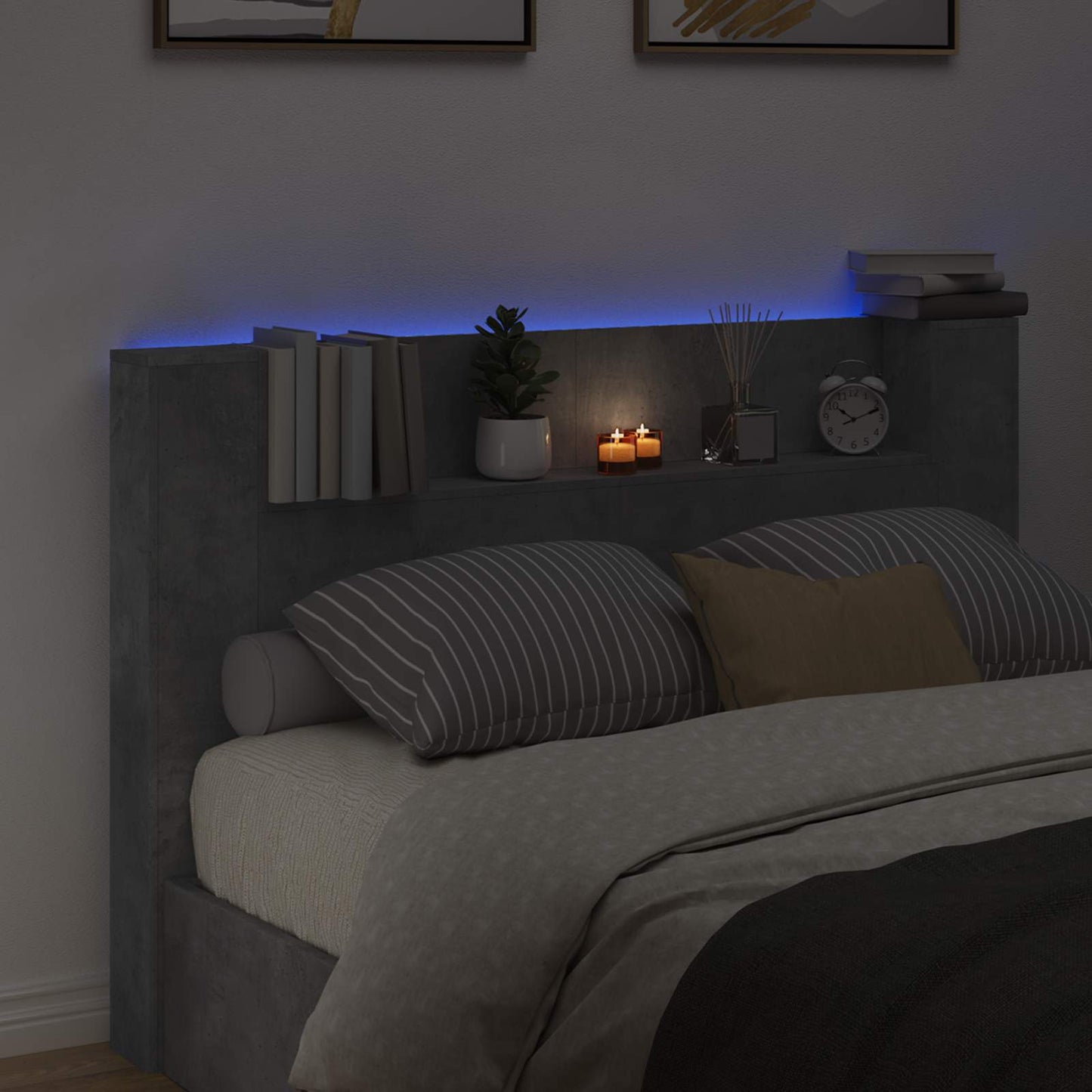 Headboard Concrete Grey Engineered Wood
