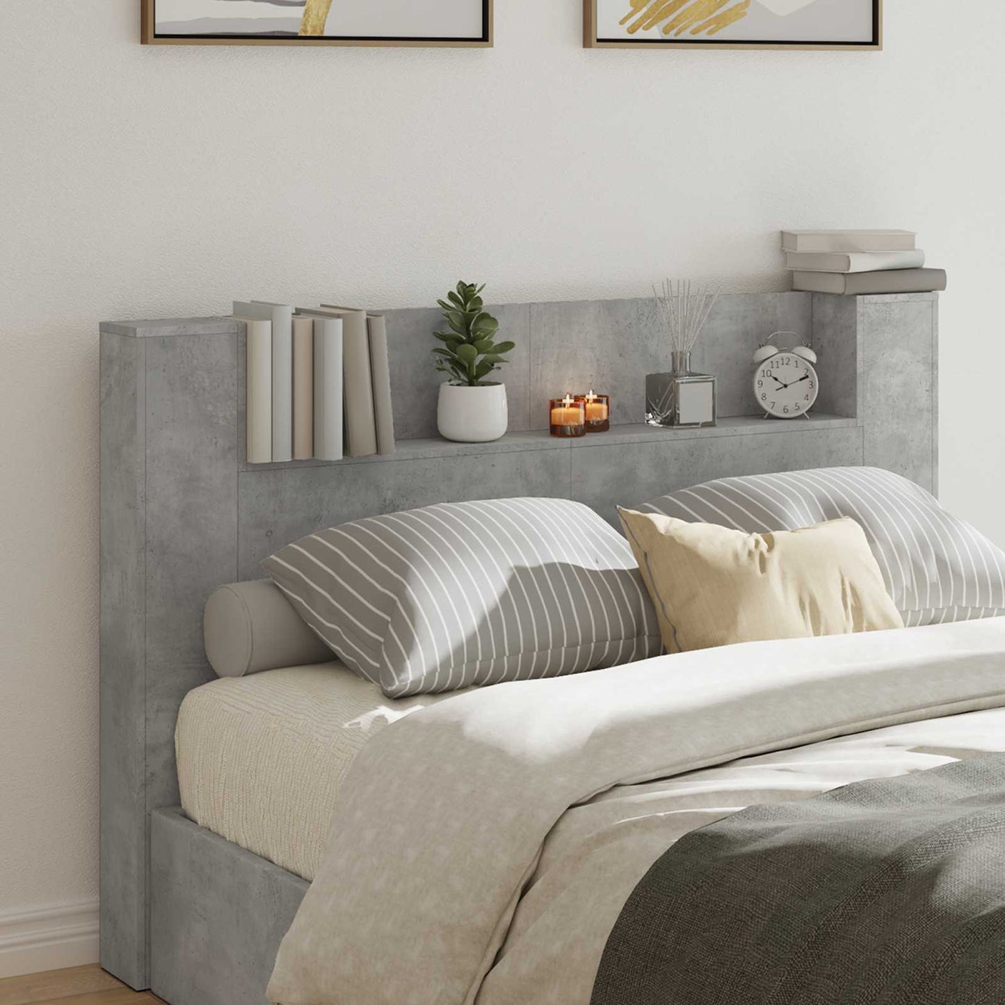 Headboard Concrete Grey Engineered Wood