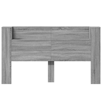 Storage Headboard with LED Grey Sonoma Engineered Wood
