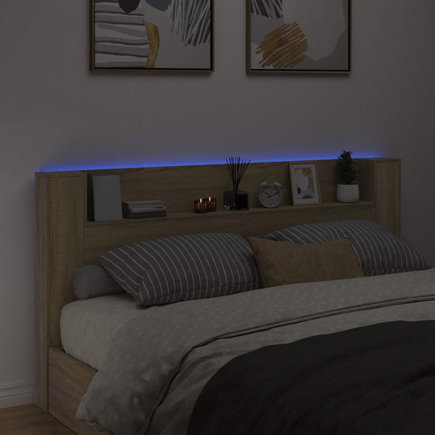 Headboard Sonoma Oak 200 x 16.5 x 103.5 cm Engineered Wood