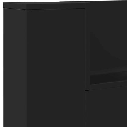 Headboard Black Engineered Wood