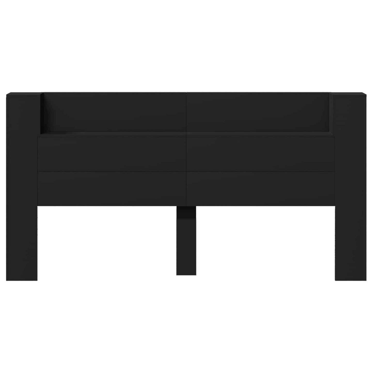 Headboard Black Engineered Wood